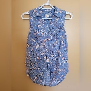 Floral Cooper & Ella Sleeveless Button Up Top